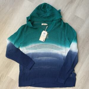 Paradise Shores Multicolor Womens Medium Hooded Beach Sweater NWT